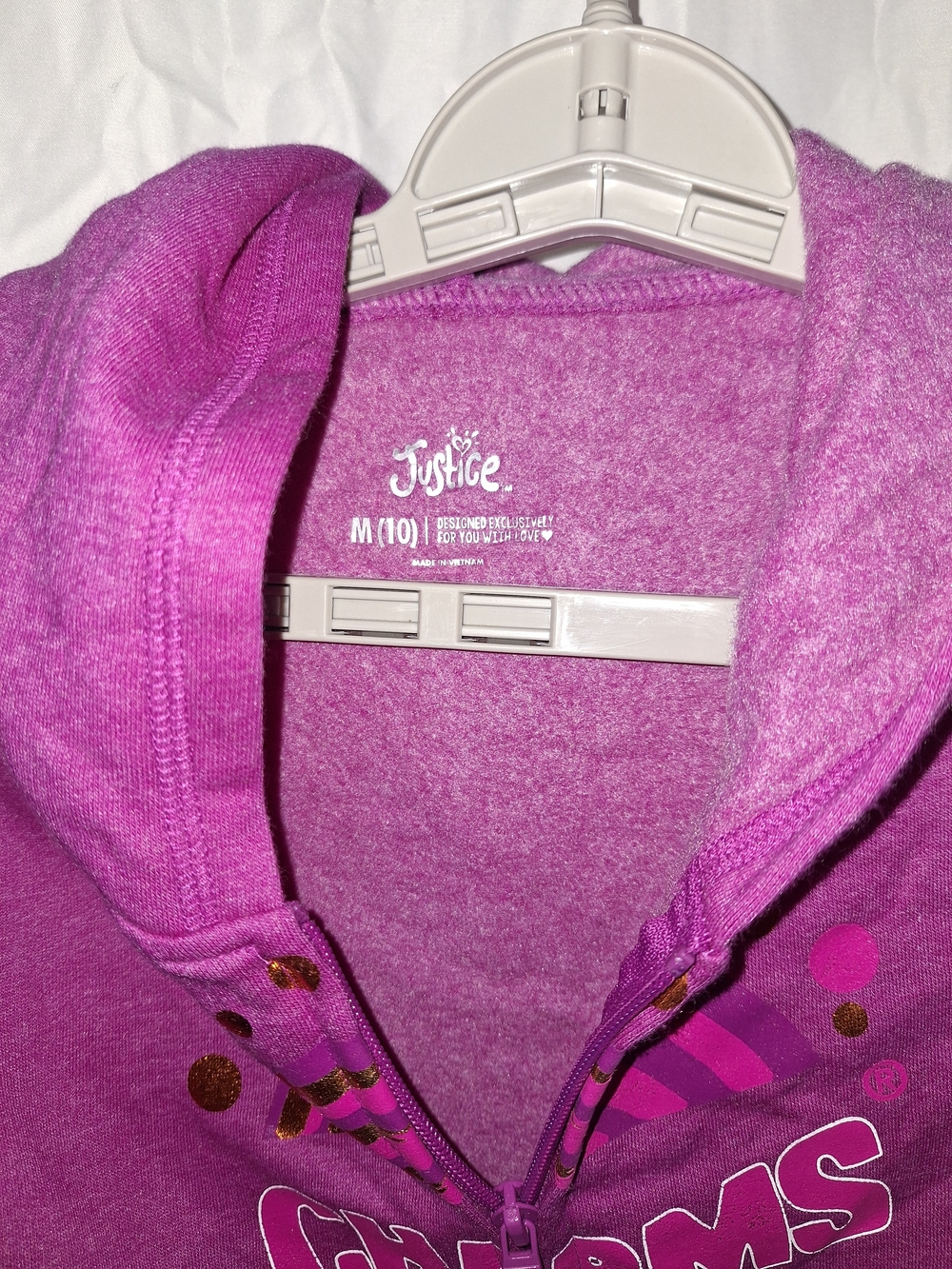 Justice Purple Charms Grape Zip-Up Hoodie - Picture 2 of 5